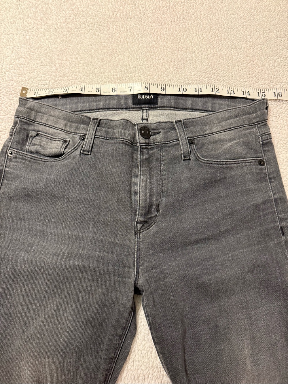 Hudson Washed Black/Grey Shine MidRise Skinny Jeans 29 - Picture 4 of 10